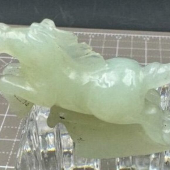 Hand-Carved Jade Running Horse Figurine - Picture 1 of 5